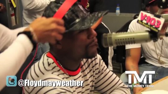 Floyd Mayweather and The Money Team visit V 103 in Atlanta