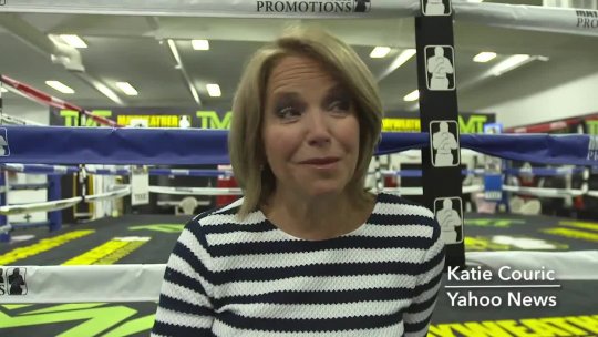 Katie Couric Watches Floyd Mayweather Train